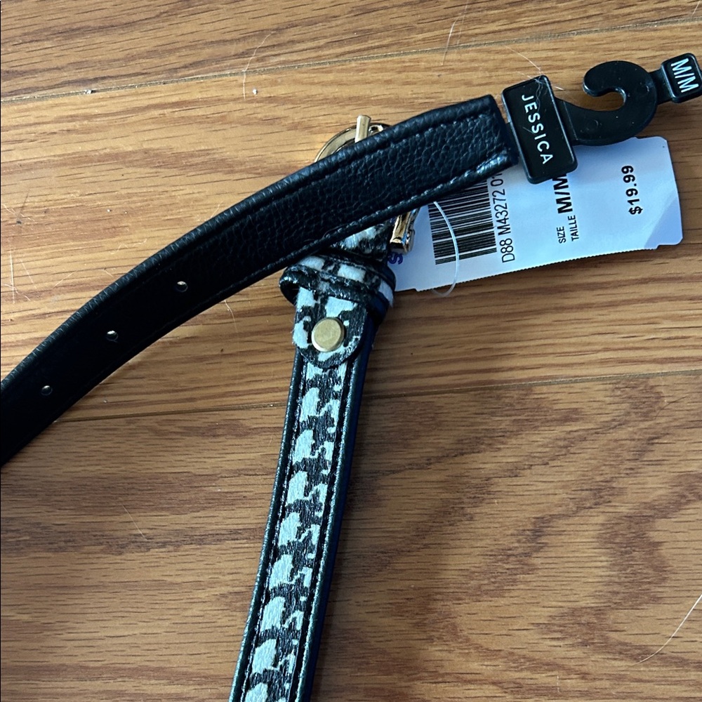 Jessica Black and White Fur Style Women's Belt